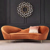 Velvet Round Arm Vintage Style Lounger