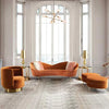Velvet Round Arm Vintage Style Lounger