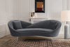 Velvet Round Arm Vintage Style Lounger