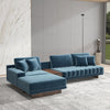 LShaped Blue Modular Sectional Sofa Chaise with Ottoman for Living Room