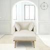 Stylish Tufted Two Arm Flared Arms Reclining Chaise Lounge