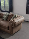 Designer Sofa SetL Shape Suede Fabric 7 Seater Sofa Set Luxury Furniture