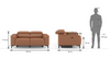 Molto vegan Leather Three Seater Recliner In Brown Colour