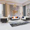 Vertex gray beige modern living room set leather upholstered sofa set