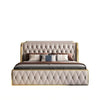 Lavish Vertical tufting leatherette bed