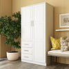 Solid Wood Metro Wardrobe Armoire Mirrored Doors