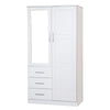 Solid Wood Metro Wardrobe Armoire Mirrored Doors