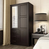 Solid Wood Metro Wardrobe Armoire Mirrored Doors