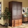 Solid Wood Metro Wardrobe Armoire Mirrored Doors