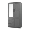 Solid Wood Metro Wardrobe Armoire Mirrored Doors