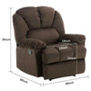 Fabric Manual Recliner In Dark Brown Color