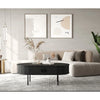 Nicola Mid-Century Modern Rounded Sliding Door Coffee Table