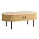 Nicola Mid-Century Modern Rounded Sliding Door Coffee Table