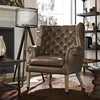 Leather Wide Tufted Wingback Chair