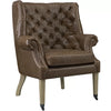 Leather Wide Tufted Wingback Chair