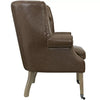 Leather Wide Tufted Wingback Chair