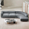 L-Shaped Curved Sectional Sofa Upholstered Velvet Chesterfield Sofas