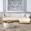 Italian jazzy sectional sofa with glam golden