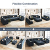 HONBAY Velvet Convertible Modular Sofa Set for Living Room Combination Sectional Couch Sofa