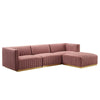 Conjure Channel Tufted Performance Velvet 5-Piece Sectional