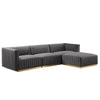 Conjure Channel Tufted Performance Velvet 5-Piece Sectional