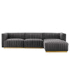 Conjure Channel Tufted Performance Velvet 5-Piece Sectional