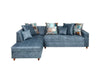 Macy Fabric Lounger Sofa Left In Blue