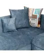 Macy Fabric Lounger Sofa Left In Blue