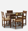 Wooden Rounded 4 Seater Dining Set