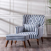 Zebra Wing Back Chair-With-Ottoman