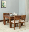 Wooden Rounded 4 Seater Dining Set